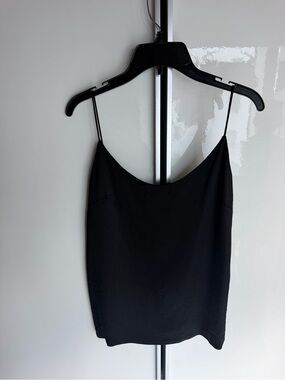 Lafayette 148 New York Black Satin Strap Top